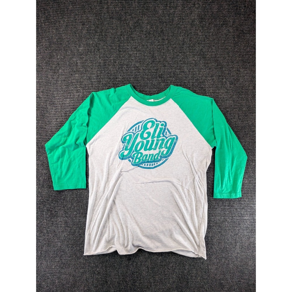 Next Level Apparel Baseball Shirt Women L Green Eli Young Band Crazy Girl Raglan